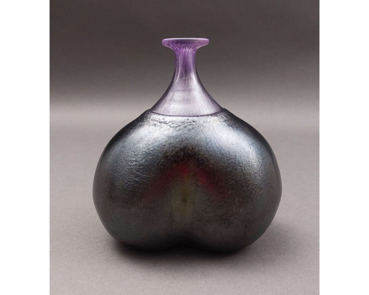 Kosta Boda 花瓶 花びん　B. Vallien Kosta Boda Sweden Bertil Vallien Purple Volcano Buttocks Art