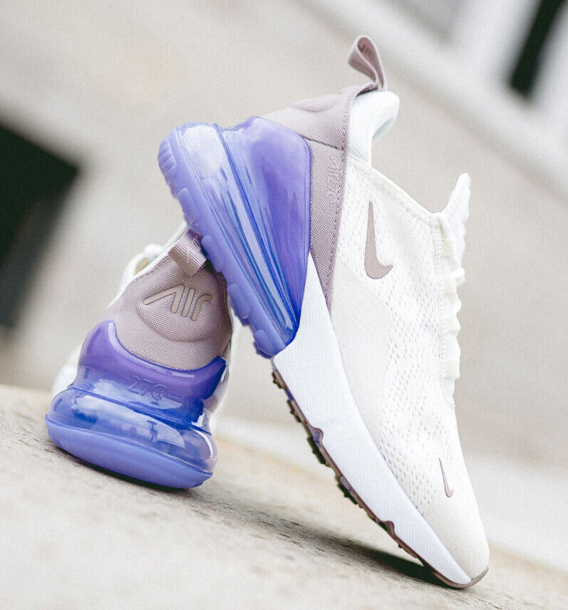 Nike Air Max 270 Sail Pumice Space Purple Lilac Violet White AH6789 107  Women 7