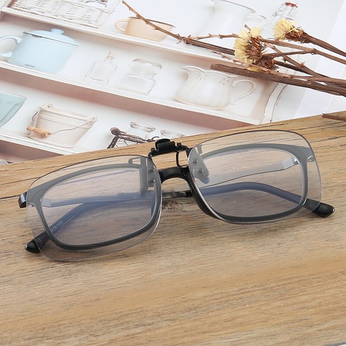 Rimless Clip-on Flip-up Progressive Multifocal Reading Glasses Magnifying Reader