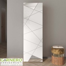 Mobile ingresso appendiabiti 60x187cm bianco lucido specchio OLIMPO