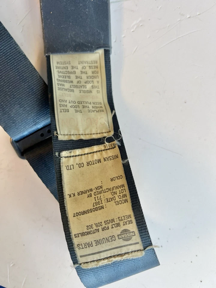 1984-1989 NISSAN 300ZX Z31 Front left Righ SIDE LH RH SEAT BELTS OEM BLUE Pair - Image 3 of 4