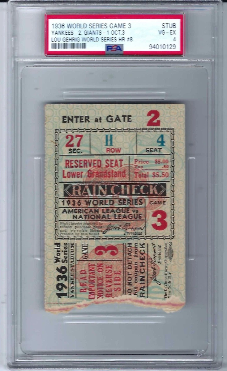 ビンテージチケット Baseball 1936 Year Vintage Sports Ticket Stubs for sale | eBay