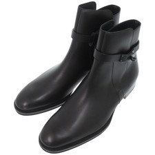 AUTENTICI HERMES suola in pelle Kelly Boots Fortuneboots pelle nera marrone