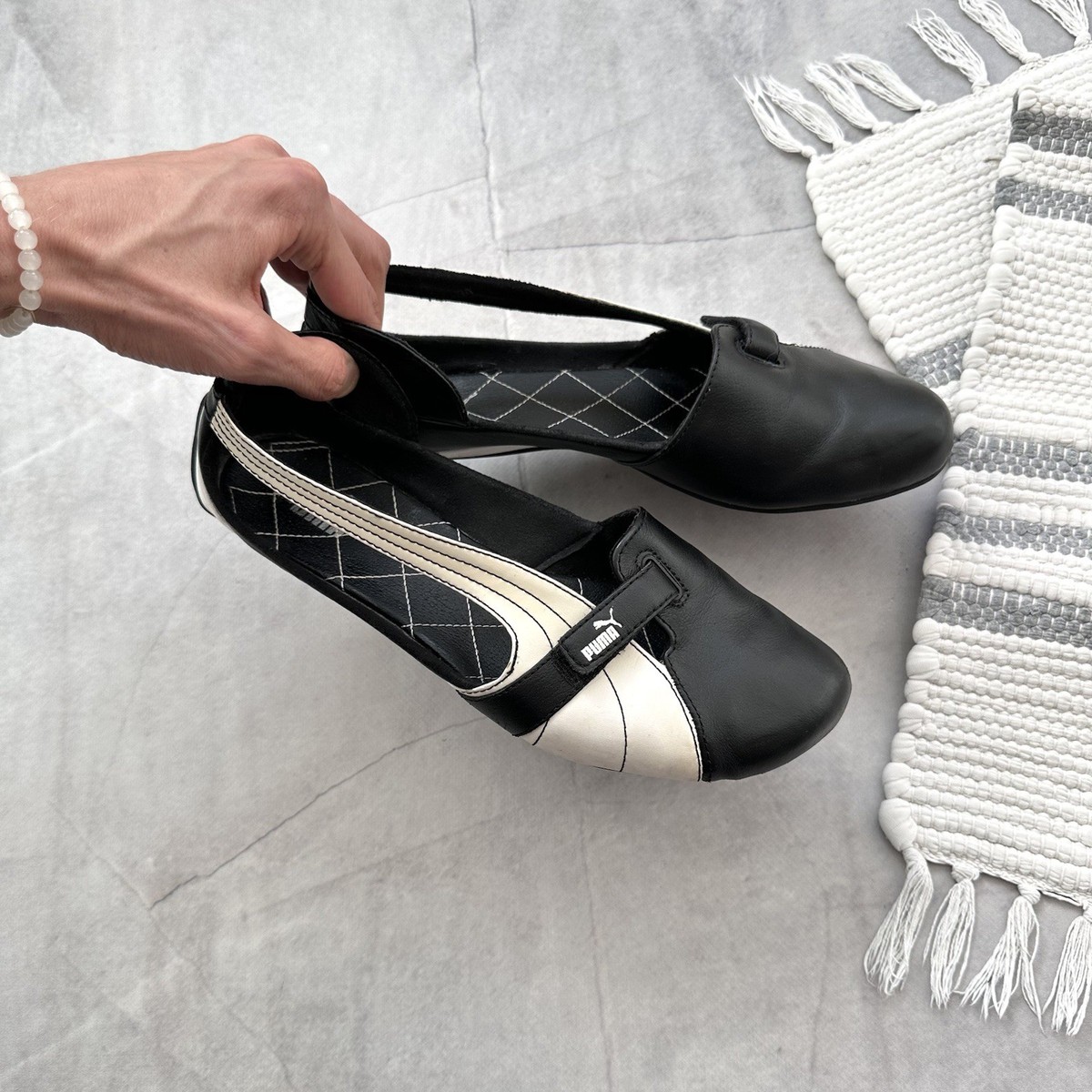 靴 puma 00s ballet shoes Vintage 2000s Puma Flat Japanese Ballet Suede Y2K Black