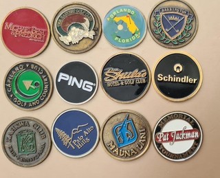 STUNNING 12 x 1" CLUB BALL MARKERS HIGH QUALITY EXCELLENT COND RARE MARKERS