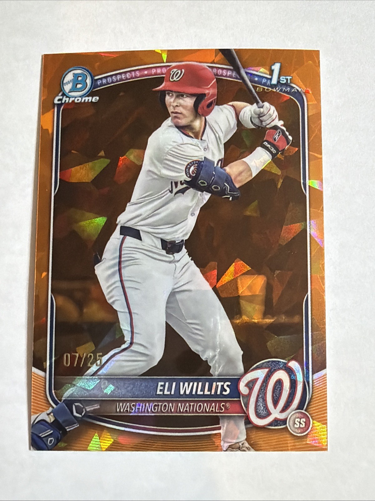 2025 1st Bowman Draft Chrome Sapphire Orange Refractor Eli Willits 07/25 RC SP