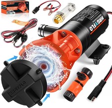 RV Macerator Pump 12V,Portable Macerator Waste Pump,12GPM Suction 3.2 feet Lift
