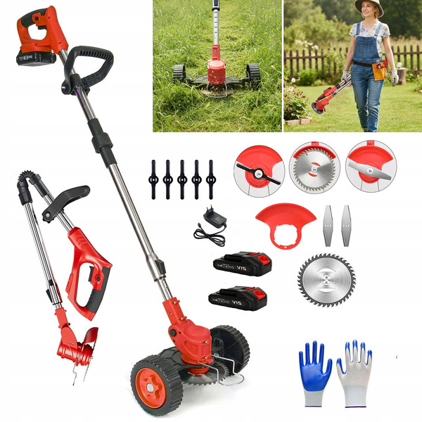 21V Akku Rasentrimmer Trimmer Grastrimmer Freischneider Motorsense-image