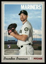2019 Topps Heritage #672 Brandon Brennan Rookie RC Mariners baseball card