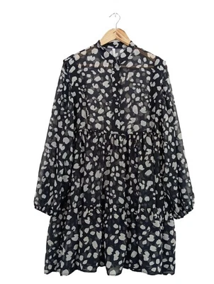 IMPERIAL Robe Babydoll Dames Robe T EU 36 noir-blanc style décontracté - Photo 1/4