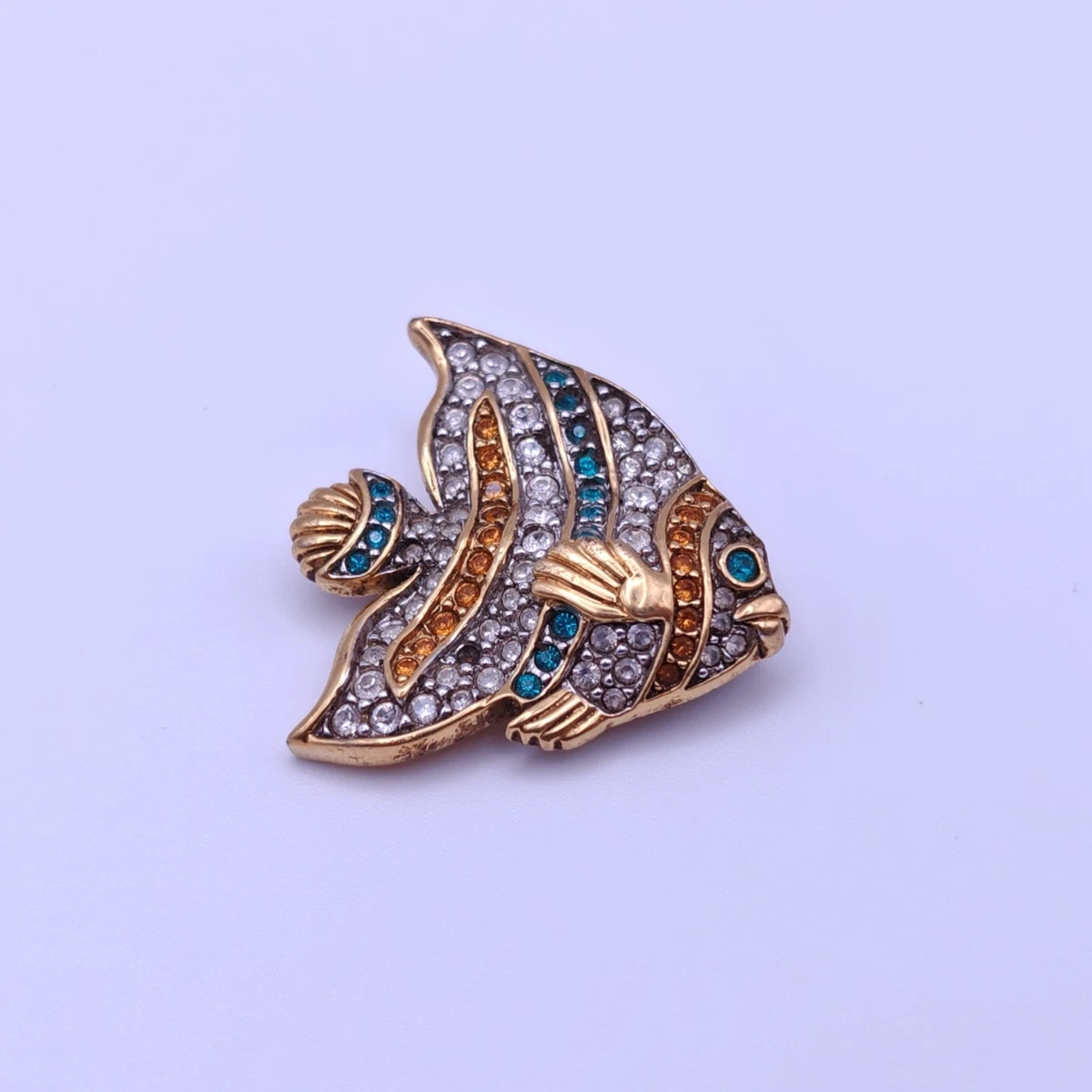 ⭐ Swarovski Brosche Anstecknadel Stecker Pin Anhänger Perle Stein Gold 070 ⭐