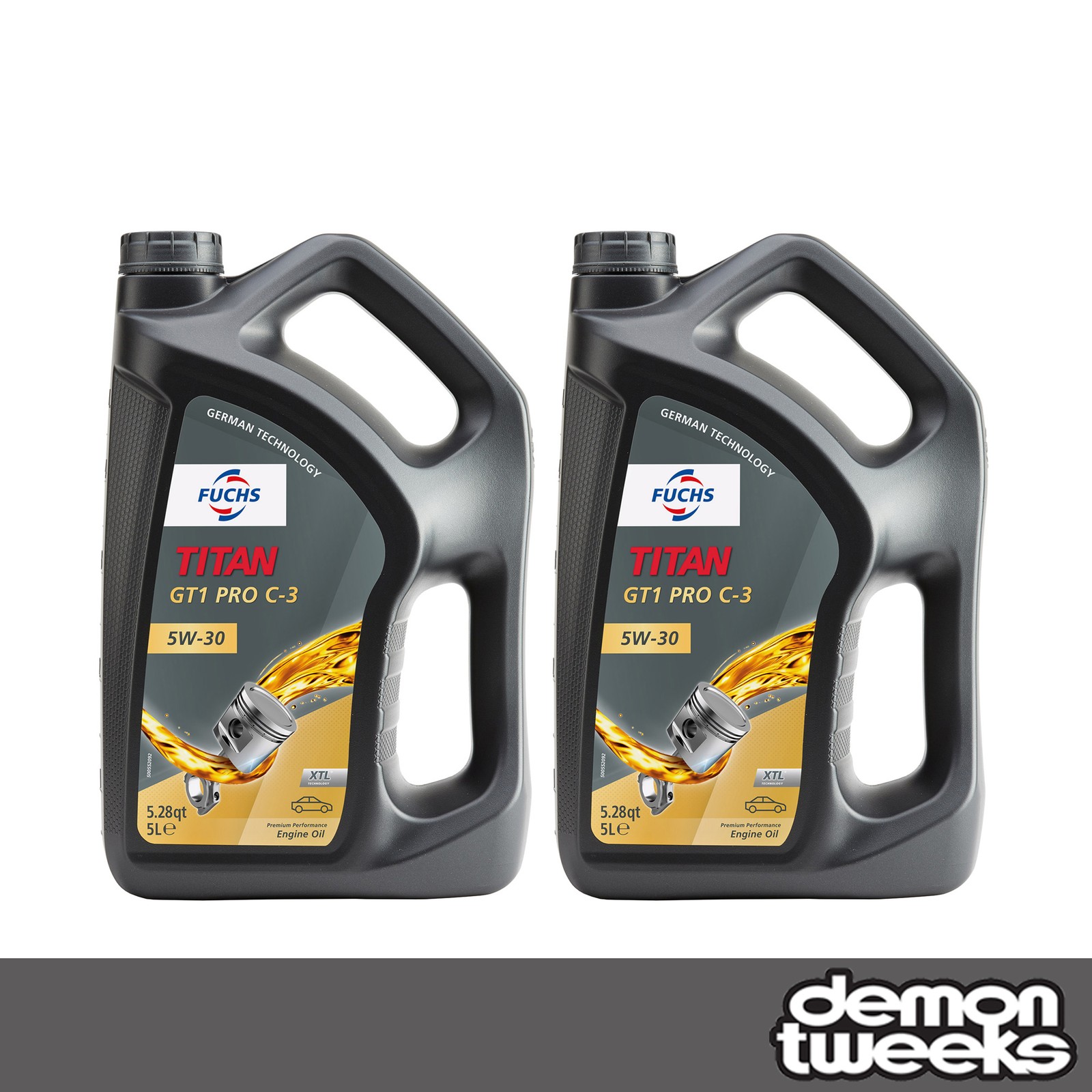 2 x Fuchs Titan GT1 Pro C3 Fully Synthetic 5W30 Performance Engine Oil - 5 Litre
