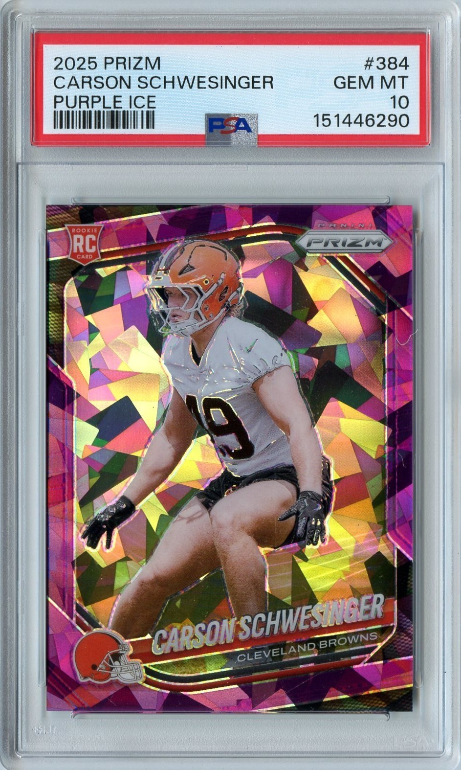 Carson Schwesinger Panini Prizm #384 Purple Ice