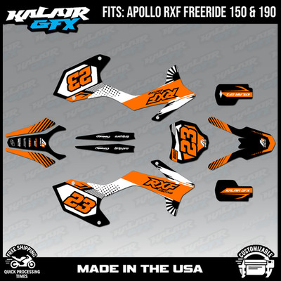 Graphics Kit for Apollo RXF Freeride 150 190 FH Series - Orange