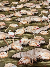 Fancy Flamingos Lovely  1 yard 100 Cotton Fabric Free Ship SB1 NTCS