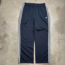 Vintage Y2K Adidas baggy sweatpants black white stripes mens large