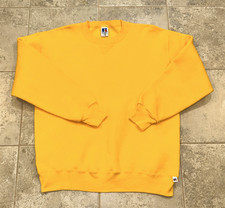 Vintage 90's Russell Athletic Blank Sweatshirt XL USA Made Golden Yellow
