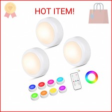Ahuledlight LED Puck Lights with Remote Control, 16 Color Changing Under Cabinet