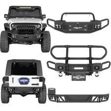 Tubular Front Bumper Rear Bumper W Winch Plate For 2007-2018 Jeep Wrangler Jk