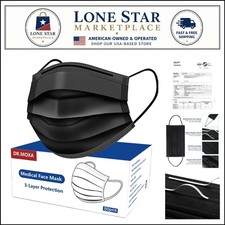 100 Stylish Black Face Masks - 3 Layer Protective Support with Adjustable Fit