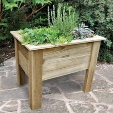 Deep Root Planter Forest Garden Wooden Raised Bed 1m Outdoor Vegetable Herb UK L