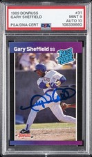 1989 DONRUSS #31 GARY SHEFFIELD ROOKIE RC PSA 9 DNA AUTO 10