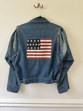 Vintage Ralph Lauren Americana denim flag jacket S blue jean