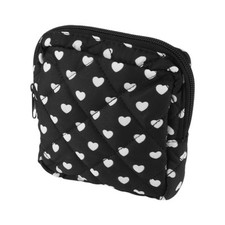 1 Pc Lady Portable Square Lipstick Bag for Travel Black White