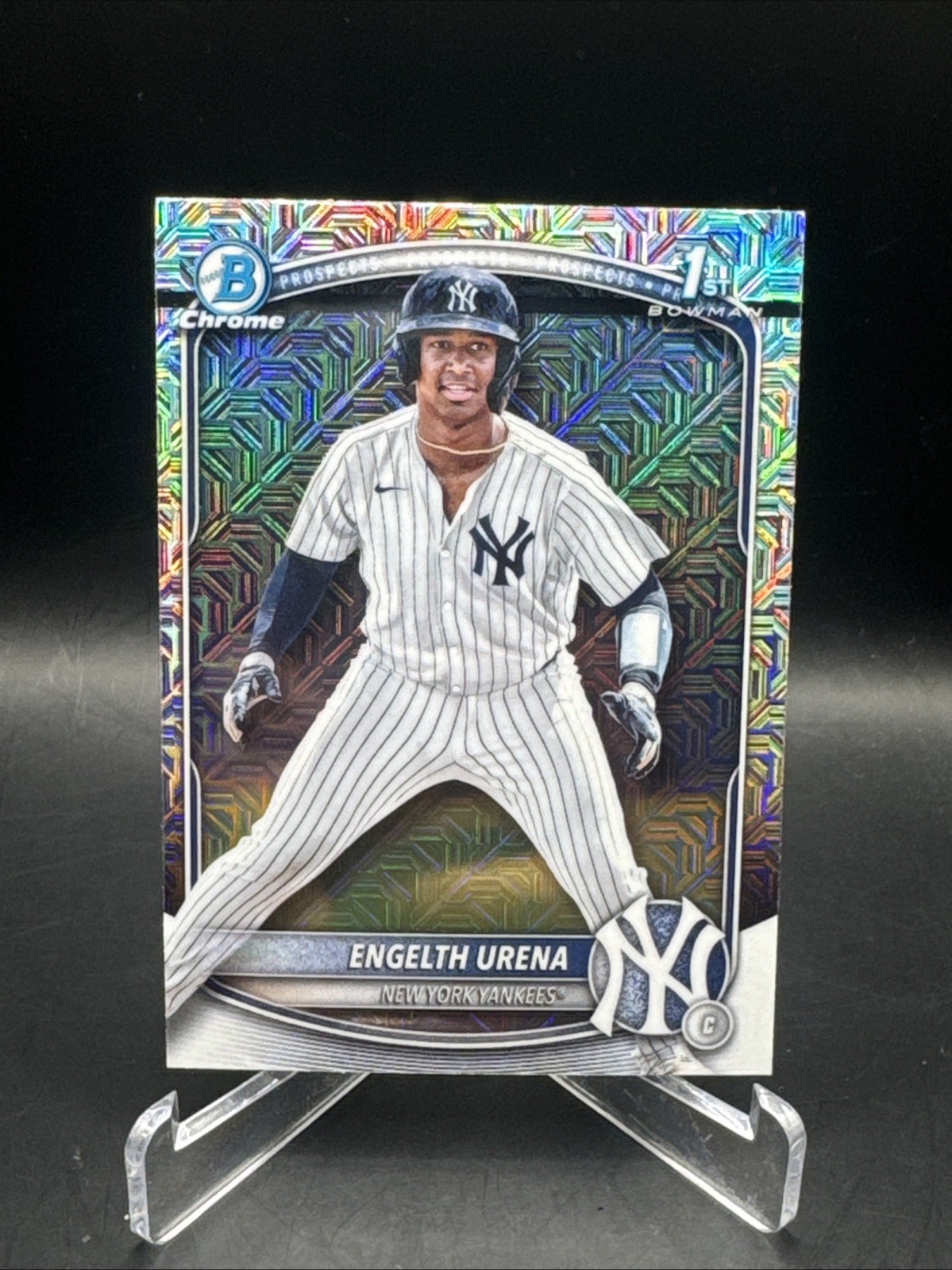 Engelth Urena 1st Chrome Mojo Refractor Rookie 2025 Bowman Card #BCP-16 Yankees