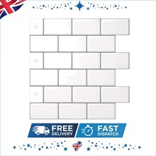 Transform Your Space with Easy Peel and Stick Off-White Subway Tiles, 10 Pack