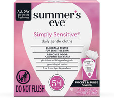 New Simply Sensitive Feminine Wipes, pH-Balanced  Individually Wrapped, Fast Sh