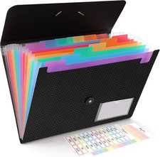 SKYDUE Expanding File Folder, Accordion File Organizer with 13 Pockets for A4/Le