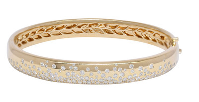 Kat Florence Sodapop D Flawless Diamond 18k Yellow Gold Bangle Bracelet