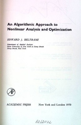 Algorithmic Approach to Nonlinear Analysis and Optimization. (Mathematics in Sci