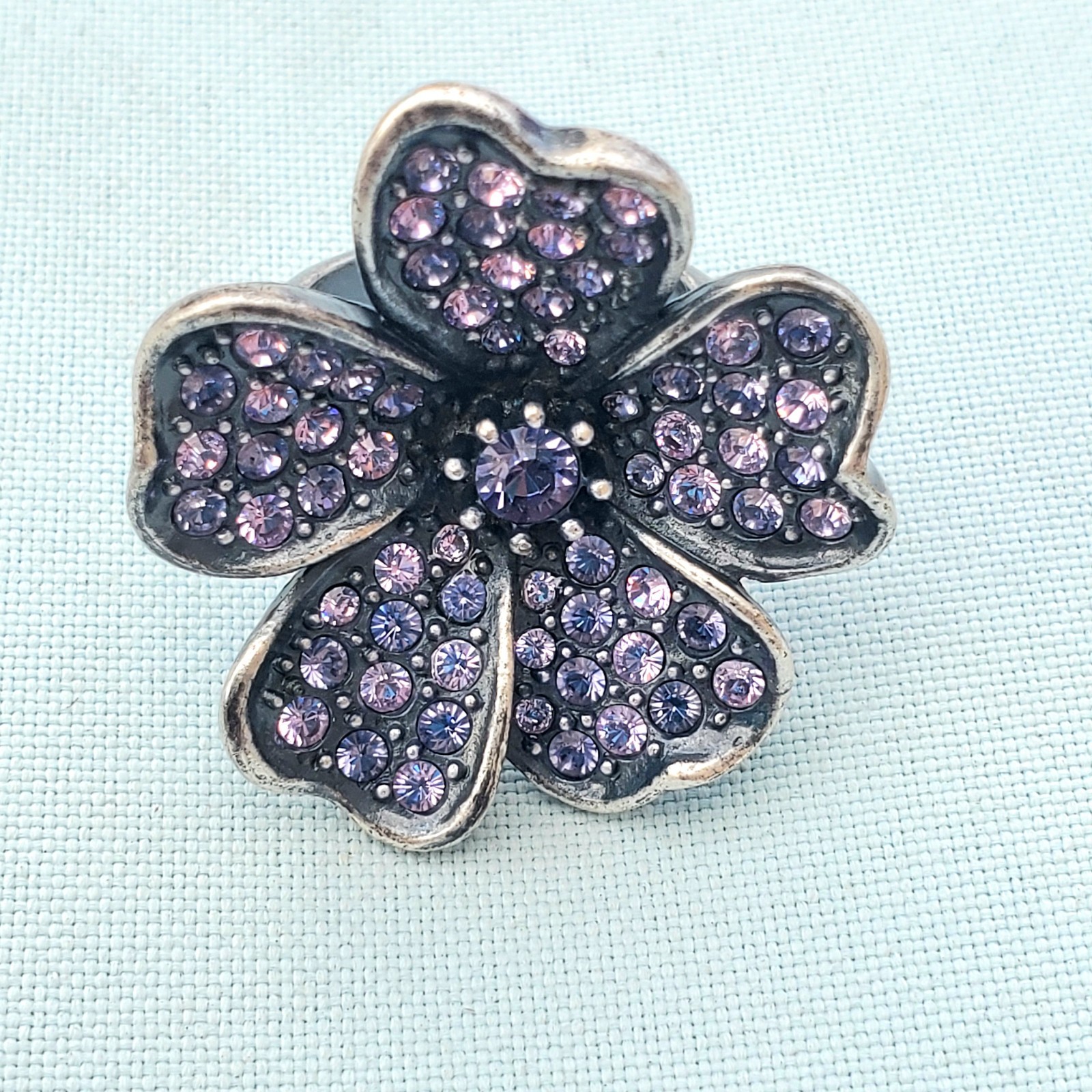 Hobe Signed Crystal Statement Ring Lavender Purpl… - image 3