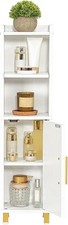 Small Bathroom Storage Cabinet, Narrow Corner Floor Cabinet with Door and
