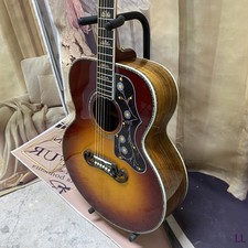 J200 Solid spruce acoustic guitar floral pattern 6 string Hot sale Brown