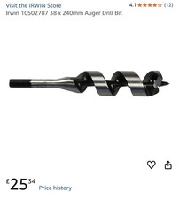 Image of Irwin IRW10502787 Auger Drill Bit 38mm x 240mm