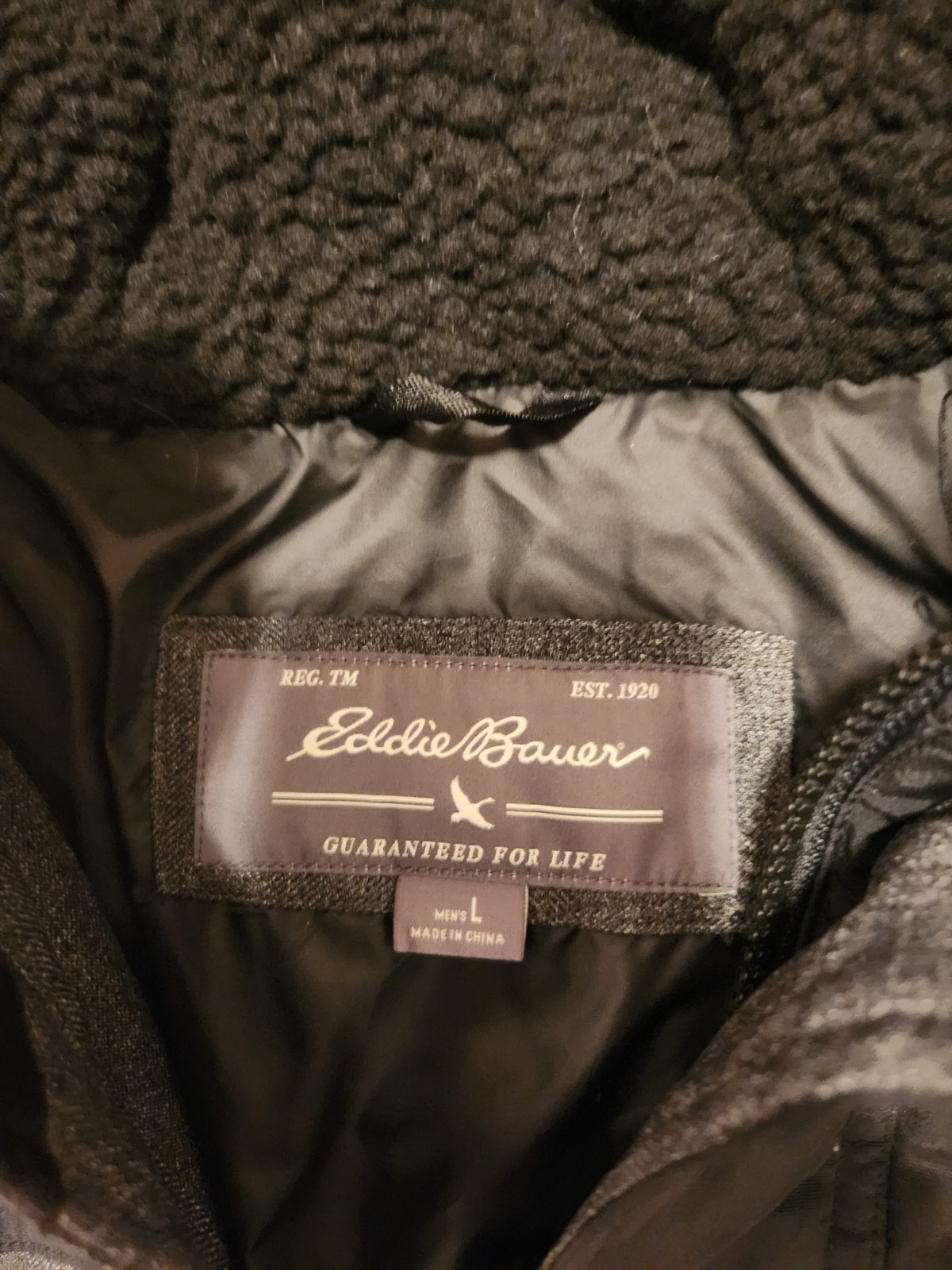 Eddie Bauer Noble Down Parka Men's Large Dark Charcoal MSRP $279 New With Tags - second product detail image