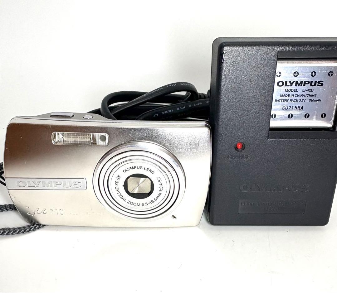 【S2154】 OLYMPUS μ710 シルバー オリンパス ミュー Good condition OLYMPUS μ710 Silver Compact digital camera