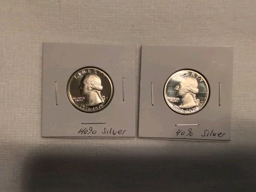 2 - 1976 S Washington 40% Silver Quarter Gem Cameo Proof Bicentennial US Coin