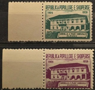 Albania MNH Scott 559 560 First School In Elbasan 50th Anniversary 1960 Set