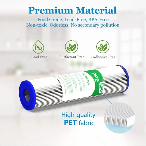 20 Micron Water Filter 10" x 2.5", 10-inch Whole House Sediment Pre-Filters f... - Picture 4 of 8