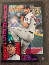 2019 Topps Silver Pack Justin Verlander 1984 Chrome Black Mojo Refractor /199