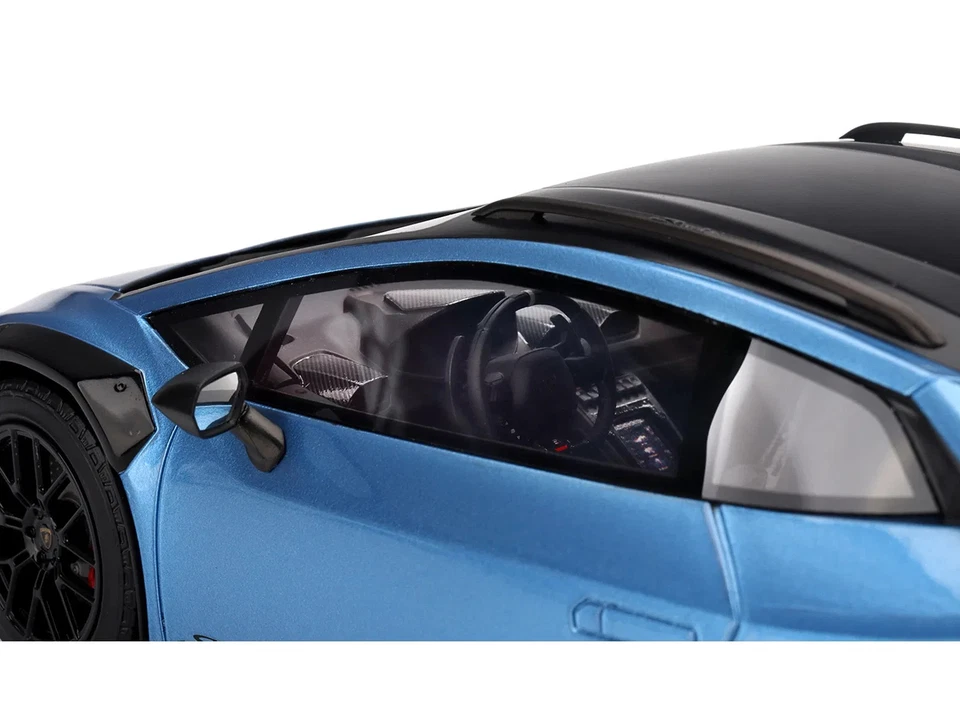 Lamborghini Huracan Sterrato Blu Aegir azul metálico com parte superior preta fosca 1/18 Mo - Imagem 2 de 4