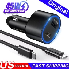 For Original Super Fast Car Charger 45W Adapter Samsung S25 S24 S23 S22 Ultra+