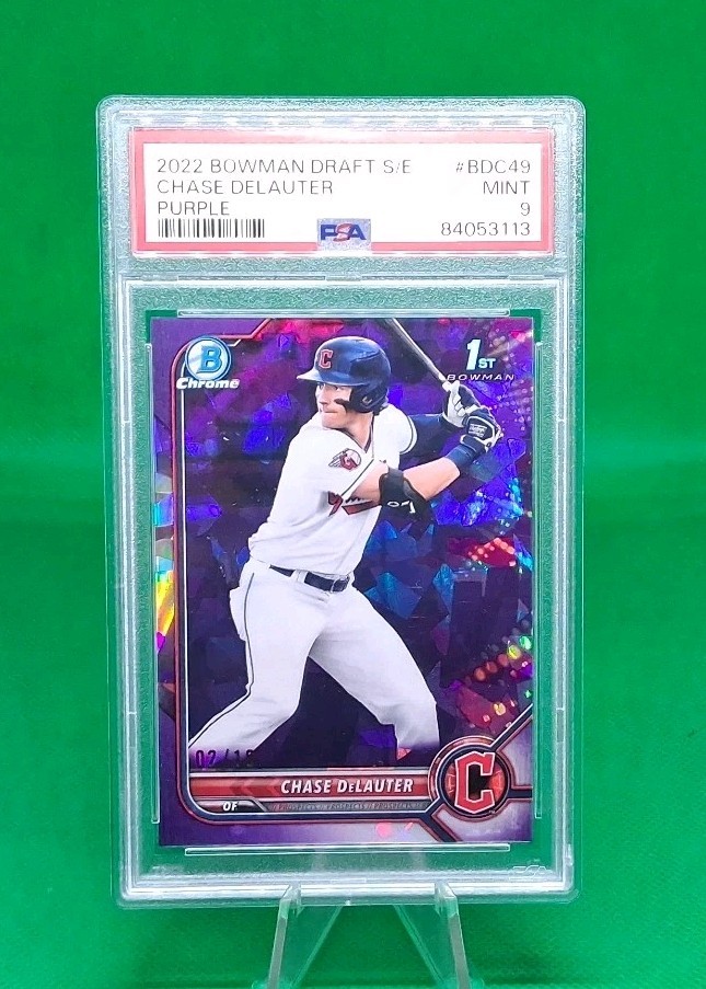 2022 Bowman Draft Sapphire 2/10 Purple 1st Bowman Chase Delauter Cleveland...