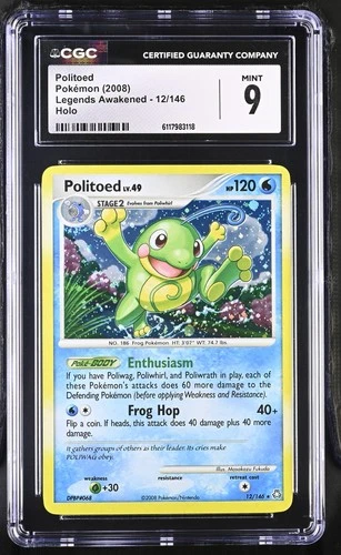 CGC 9 MINT Politoed 2008 Legends Awakened 12/146 Holo Pokemon Card