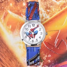 Disney Spider-Man Kids Quartz Watch Cartoon Leather Strap Gift
