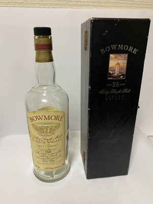 BOWMORE 25 Year Old 1969 Whiskey Empty Bottle Rare Used From Japan